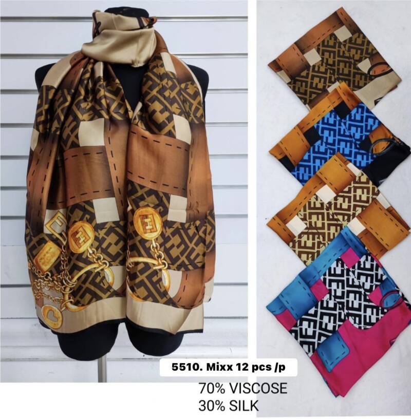 Szaliki damskie Roz Standard, Mix Kolor Paczka 12 szt